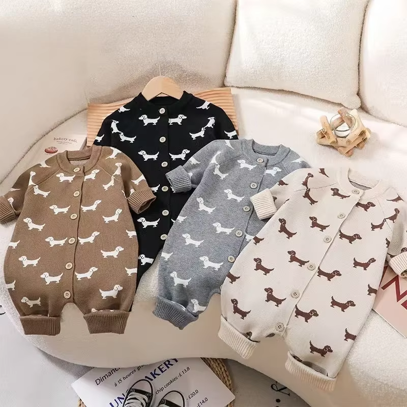 SnugTale – Cartoon Knit Sweater Jumpsuit for Babies & Toddlers